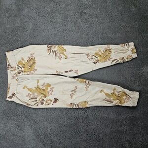Urban Outfitters Jogger Pants‎ Womens Small Petite Beige Floral Boho Loungewear